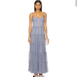 Elegant Blue Tiered Maxi Dress